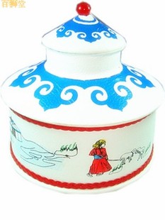 包邮 糖心
特色礼品 饰品工艺品 皮制蒙古包精致摆设收纳盒促销